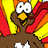 Animated Thanksgiving-themed buddy icon featuring a cartoon turkey with changing text overlays across five frames in a 3x2 contact sheet layout.