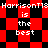 Red and black checkered pattern with repeated text 'HarrisonT13 is the best' in white pixelated font across multiple overlapping sections.
