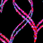 Black background with pink and blue neon lines forming a pattern, overlaid with white pixelated text reading "Love Me Fear Me Or Hate Me IT'S YOUR CHOICE"