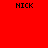 Red background with white rectangular shapes and black text reading HICK in multiple positions.