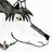 Pixelated grayscale wolf head with yellow eye on white background, red text 'True' above and 'Chaos Dragon' below on black background.