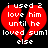 Red broken heart shape with white pixelated text over black background, showing two identical frames side-by-side.
