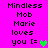 Pixelated text on bright pink background with two heart symbols changing color between frames.