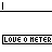 A pixelated animation of repeated 'LOVE O METER' text boxes with pink heart symbols, transitioning from white to red backgrounds and displaying 'ME AND HIM LOADING.' text.