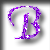 Animated purple stylized letter B with sparkling effects on white background, showing variations