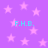 Purple background with pink stars and cyan text 'F.H.B.' repeated four times.