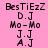 Pixelated text on pink background with blue highlight changes across three showing different highlighted