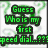 Green text on a white background reads 'Guess Who is my frst speed dial...???', with a spiral question mark icon and two celebrity images below.