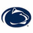 Blue oval logo with white curved lines and a small trademark symbol, overlaid with black text blocks reading "WE ARE..." and "PENN STATE!!!" on a white background.