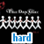 Two side-by-side pixelated animations of white figures holding hands, each with a red top-left corner element and blue text below.