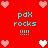 Red background with cyan text 'pdx rocks !!!!' repeated four times, surrounded by pink and white pixelated hearts.