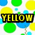 Pixelated image with colored text labels over a background of multicolored circles and small dots.