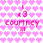 Pixelated pink heart pattern with repeated text elements and symbols on a white background, featuring two identical mirrored sections.