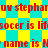 Red text repeats across a yellow and cyan checkered background with star-like shapes.
