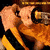 A contact sheet of three animated frames from a Kill Bill-themed AIM buddy icon showing a woman playing violin with yellow text overlay.
