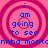 Four identical circular patterns with concentric rings on a pink background, each containing blue text reading 'i am going to see' and distorted text below.
