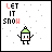 Pixel art character with green hat and pink cheeks under "LET IT SNOW" text, snowflakes falling in background.