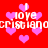 Red background with pink hearts and repeated white text reading "I love christian" in pixelated font.