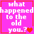 A four- of pink square icons with red borders, each displaying the text 'what happened to the old you.?' and varying heart symbols