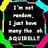 Pixelated black icon with white text reading "I'm on radio. I am the way to a good time." surrounded by colorful diagonal stripes.