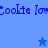 Blue background with repeated 'Cookie' text and two star icons, one blue and one white, in a