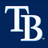 A split-screen icon with a dark blue left side featuring white 'TB' letters and a bright blue right side displaying pixelated text reading 'ALL THE WAY'.