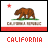 A 2x2 contact sheet of four pixelated California state flag frames with text variations below each frame, showing a bear on grass under a red star with
