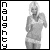 Animated grayscale icon of a woman in a short top and shorts performing a repetitive motion with her right hand near her chest, surrounded by vertical text