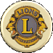 Circular icon with 'LIONS' text and 'L' symbol surrounded by lions, rotating to show profile and front views of a man in a suit.
