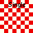 Four identical 'Single' text labels on red-and-white checkered background with overlays in top-right and bottom-right positions