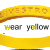 Animated yellow circular banner with 'LIVESTRO' text above and 'wear yellow' below, showing sequential pixel changes in the lower-right letter of 'yellow'.