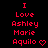 Red pixelated text on black background reads 'I Love Ashley Marie Aquilo' with a heart symbol, displayed in two identical side-by-side