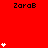 Red background with repeated 'ZaraB' text and white star clusters in varying quantities across the frame.
