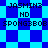 Pixelated blue and cyan checkered background with repeated text 'JASMIN3', 'HD', 'SPONG3BOB' in dark blue block letters.