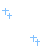 Two blue crosses of different sizes overlap on a white background, with the larger cross positioned above and to the left of the smaller one.