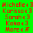 Green background with red text listing names and symbols in a pattern, some highlighted blue