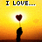 A pixelated image with a yellow-orange gradient background showing a silhouette holding a heart-shaped balloon, surrounded by text in multiple colors.