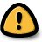 Yellow triangular warning symbol with black border and central black exclamation mark on white background.