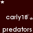 Dark red background with white text and stars; 'early18' appears above 'predators' in a pattern, repeated across multiple