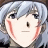 Pixelated anime-style character face with light blue hair and red cheeks on left, next to black background with white text "Anime IM" above smaller cursive "com".