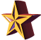 A 3D star-shaped object in various color variations and orientations displayed