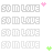 repeated '50m LOVE' text with scattered pink and green star icons on a white background