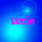 Four blue-toned display the name 'Lucie' in pink pixelated text with shifting light effects across each frame