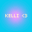Four identical pixelated icons display "KELLI <3" text over a blue-to-pink gradient background with no visible animation changes.