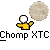 Animated sequence of a yellow-shirted figure with white head holding and eating a round cracker-like object against gray background.