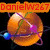Animated pixel art of a planet with orbiting rings and colored spheres, displaying changing text overlays.