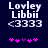 Pixelated text 'Lovley Libbi' and '<3333' above five pink asterisks on dark blue background, with one central asterisk purple.