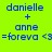 Animated sequence showing four variations of a bright green background with blue text reading 'danielle + anne =foreva <3', where the green highlight shifts between top and bottom
