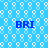 Blue background with white circular patterns and four blue 'BRI' text blocks arranged in a
