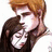 A pixelated image of two figures embracing, with text on the right side reading "And so the lion fell in love with the lamb.".